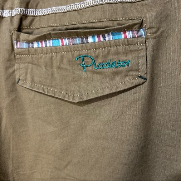 A’T’S bonwe Women 38 Brown Khaki Stretch Waist Drawstring Hiking Outdoor Capris - Picture 6 of 16